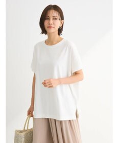 Green Parks インド綿 フレンチスリーブ前後差カットプルオーバー