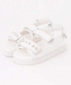 Feroux パールポイントツイード／キルティング サンダル