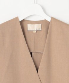 自由区 L 【接触冷感・速乾・UVケア・撥水・防シワ】リネンライクツィル ジレ