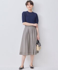 組曲 L 【WEB限定】編地切り替え 半袖ニット