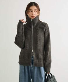 Green Parks 衿付きケーブルｚｉｐカーディガン