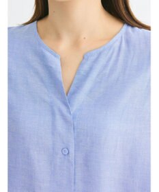 Green Parks リネンレーヨン前立てブラウス