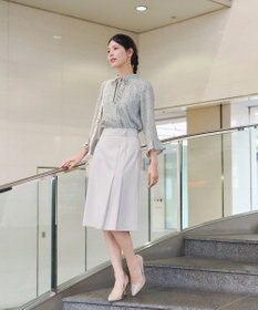 Tiaclasse 【新色追加・洗える】フレアスリーブ花柄リボンブラウス