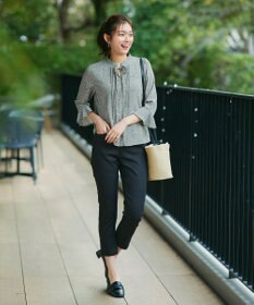 Tiaclasse 【新色追加・洗える】フレアスリーブ花柄リボンブラウス