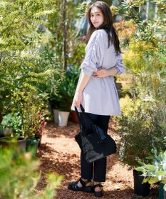 Tiaclasse L 【洗える】ギャザーパフスリーブチュニックブラウス