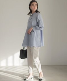 組曲 S 【前後着用可】コンパクトシャーティング チュニックブラウス
