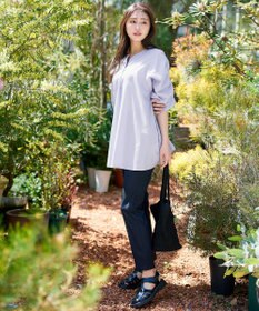 Tiaclasse L 【洗える】ギャザーパフスリーブチュニックブラウス