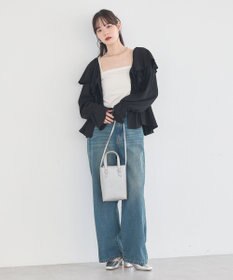 earth music&ecology 【予約】ラッフルカラーカットブラウス