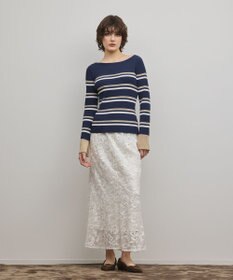 GRACE CONTINENTAL ラメボーダーニットトップ