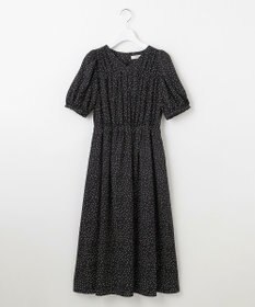 Feroux 【洗える】ギャザーデザインパフスリーブワンピース