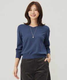 J.PRESS LADIES 【ご好評につき新色追加！・WEB限定カラーあり・洗える】PRINCE Vネック ニット ブルーグレー系