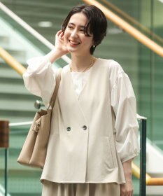 Green Parks イージーケアバックフリルジレ