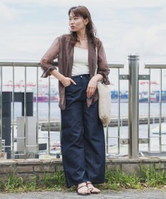 caqu FS linen wide boy`s コットンリネンワイドストレートデニム