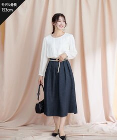 Tiaclasse 【洗える】ピンタックレースブラウス