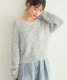 earth music&ecology ポンポンヤーンラメニットプルオーバー