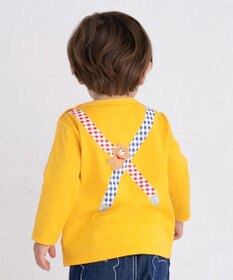 MIKI HOUSE HOT BISCUITS 【80-120cm】サスペンダーだまし絵 長袖Tシャツ