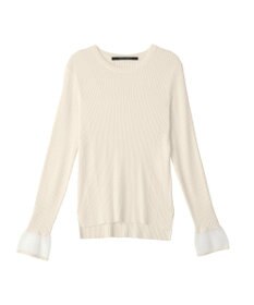 YECCA VECCA 袖口シアーリブニット