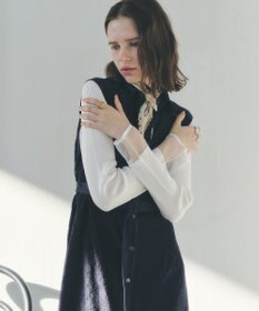 YECCA VECCA 袖口シアーリブニット