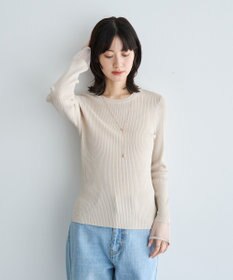 YECCA VECCA 袖口シアーリブニット