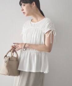 AMERICAN HOLIC 【予約】シャーリングショルダーリボンプルオーバー