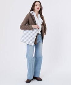 LeSportsac VERTICAL CITY TOTE/アップタウンモノチェック/ブラック