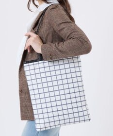 LeSportsac VERTICAL CITY TOTE/アップタウンモノチェック/ブラック