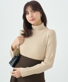 earth music&ecology ラメタートルネックニットプルオーバー