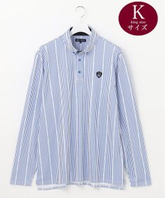 23区GOLF 【キングサイズ】ロゴストライプ 長袖シャツ