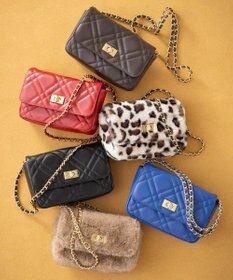 23区 フェイクファーチェーン ショルダー バッグ