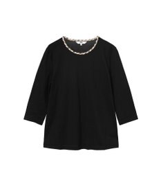 DAKS ハウスチェックトリム七分袖カットソー