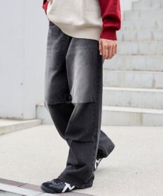 WEGO 【S～Lサイズ展開/ウエスト調整可】パラシュートデニムパンツ