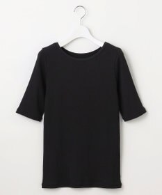 自由区 【洗える】ソフトリブ5分袖 Tシャツ