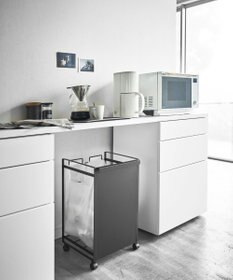 tower 目隠し分別ダストワゴン タワー 2分別  ブラック