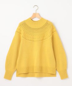 組曲 L 【WEB限定カラーあり】透かし編みバルキーハイネックニット