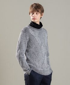 JOSEPH HOMME ビッグジオメトリージャガード　クルーネック