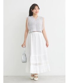 earth music&ecology チュールドッキングノースリカーディガン