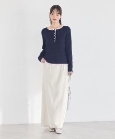 earth music&ecology サテンフリルマーメイドスカート