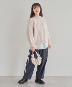 Green Parks ベロアモールモックネックニットプルオーバー