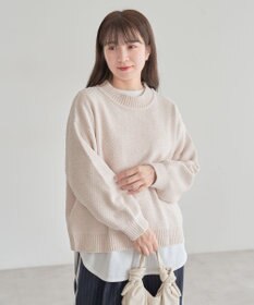 Green Parks ベロアモールモックネックニットプルオーバー