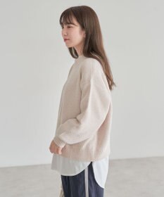 Green Parks ベロアモールモックネックニットプルオーバー