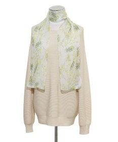 MOONBAT 【シルク100%】FURLA (フルラ) ミモザ シルクシフォンプリントスカーフ 150cm×35cm  手洗い可能