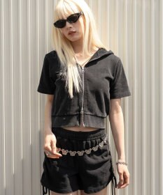 WEGO 【セットアップ対応】半袖ショートZIPパーカー