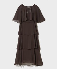 GRACE CONTINENTAL シフォンケープドレス