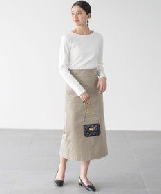 組曲 【ストレッチ・長袖】コットンフライス バスクTシャツ