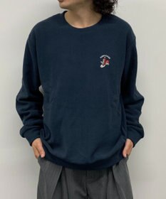 WEGO 【ユニセックス着用ITEM】ワッフルフリースOP刺繍クルートレーナー