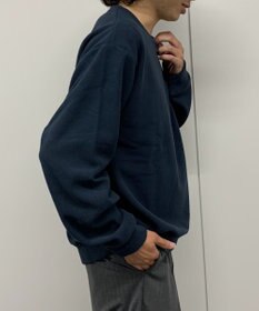 WEGO 【ユニセックス着用ITEM】ワッフルフリースOP刺繍クルートレーナー