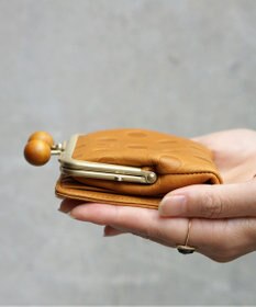 FOLNA RD ドット型押し ウッドボールがま口財布