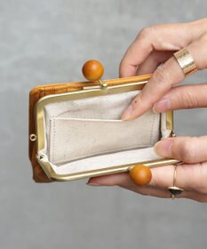 FOLNA RD ドット型押し ウッドボールがま口財布