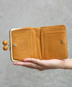 FOLNA RD ドット型押し ウッドボールがま口財布