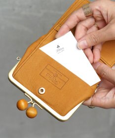 FOLNA RD ドット型押し ウッドボールがま口財布